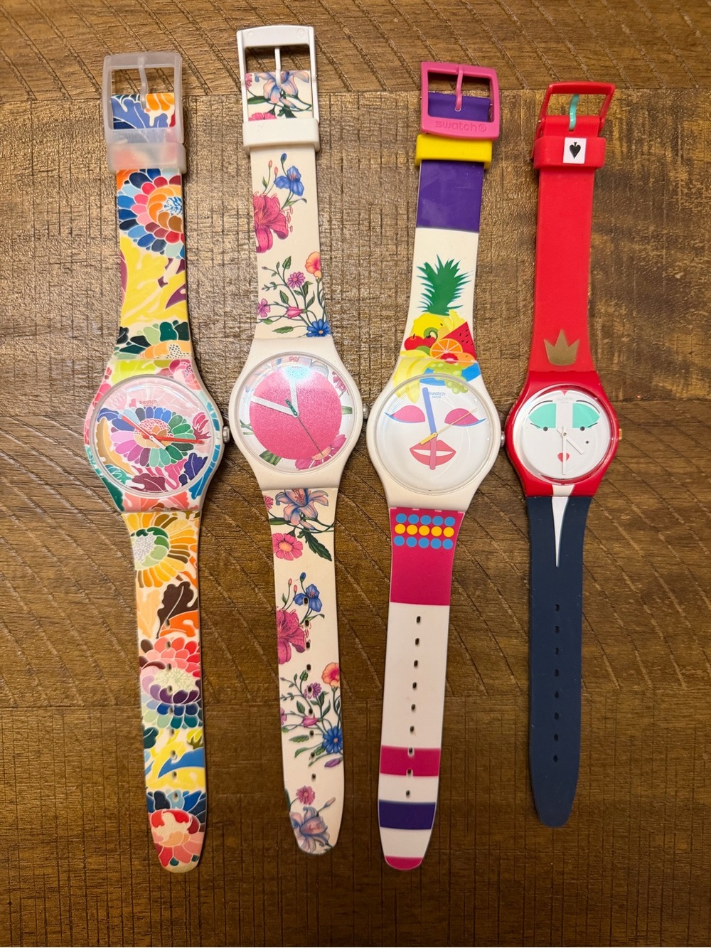 Swatch Colorful Floral & Fruit Silicone Watch Set - Pink, Red, Blue, Yellow - Picture 14 of 14